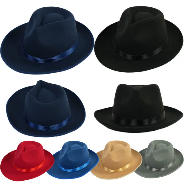 Cross-border felt hat brimmed British retro jazz hat men's and women's gentleman hat Amazon European and American imitation wool