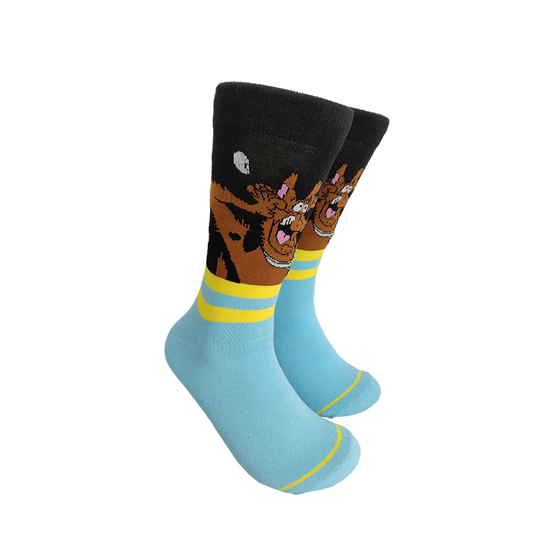 Calcetines de moda de dibujos animados de suministro de punto transfronterizo su Yu esponja bebé película hombres y mujeres calcetines de media pantorrilla