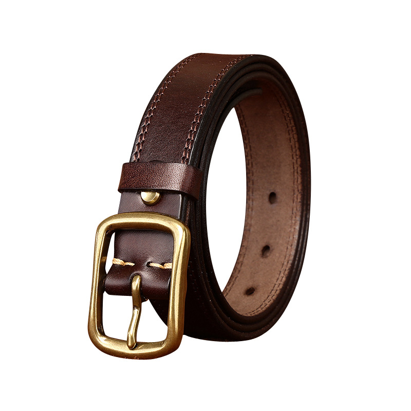2.8cm Wide Vintage Lady Style Belt For Women, Top Grain Cowhide Retro Fashion Versatile Genuine Leather Belt - Thumbnail 5