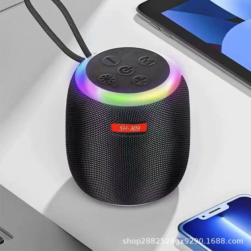新款蓝牙音响无线插卡户外续航便携迷你高音质布艺音箱低音炮七彩|undefined