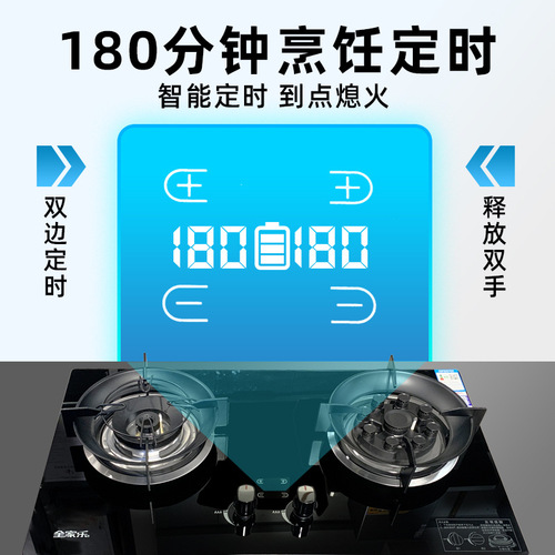 Family Joy Timed Gas Stove for Home, Dual Burner with Nine-Hole Powerful Flame Intelligent Gas Stove with Automatic Timer