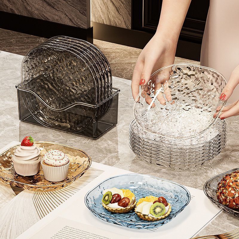 Thickened Snack Plate, Snack Bone Plate, Household Food-Grade Table Waste Tray, Dish Gift Set