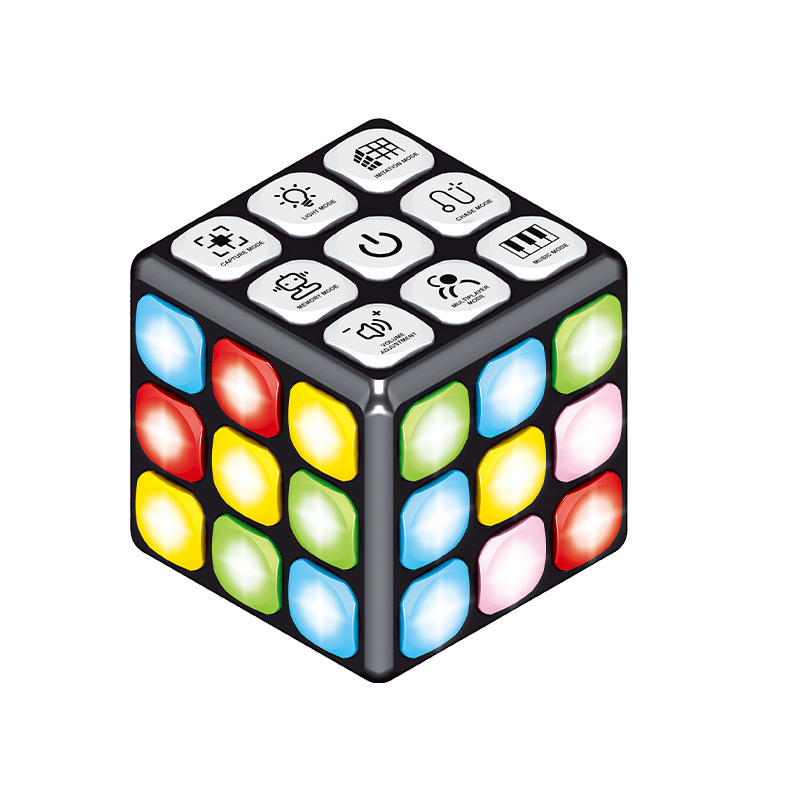 Música ligera infantil transfronteriza Cubo de Rubik Juego multifuncional Cubo de Rubik Sonido y luz Rompecabezas eléctrico Juguetes interactivos