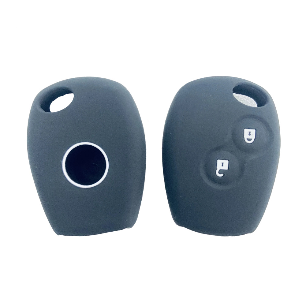 用于雷诺RENAULT直板2键环保硅胶汽车钥匙包保护套 无车标logo