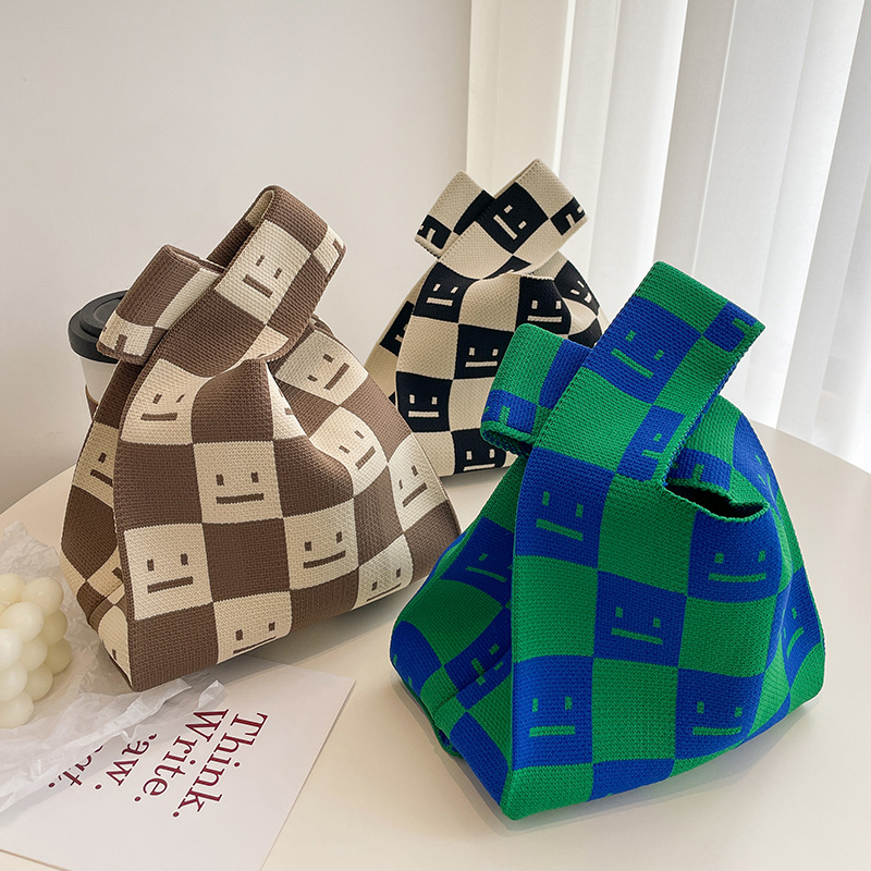 Ins lindos bolsos de mujer bolsos de estilo coreano bolsos de niña bolsos de punto de todo fósforo bolsos bolsos de mano bolsos de cubo bolsos de Tote