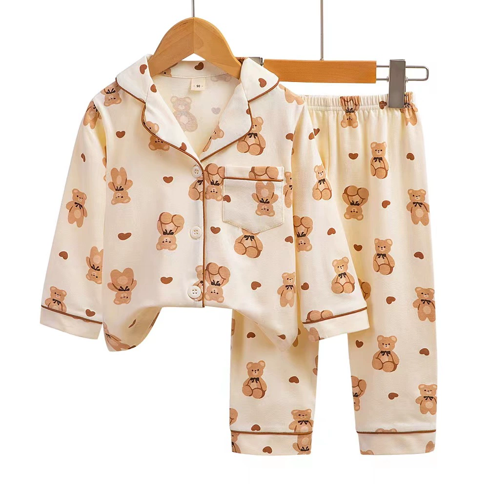 Children's long-sleeve, pijama, set, cardigan, cartoon trousers, children's clothing