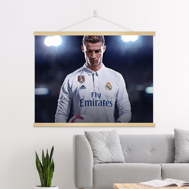 Copa del Mundo de Ronaldo Carteles de pared Decorativa Pintura Temática de Fútbol Estrellas Roll Colgar Pintura Dormitorio Habitación Mayorista