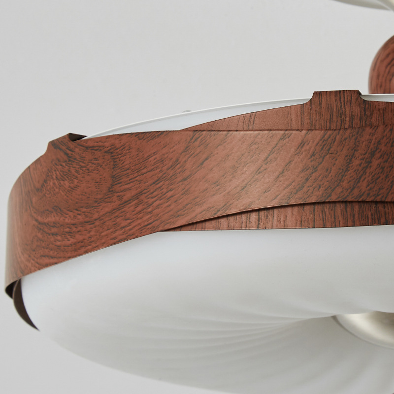 Lámpara de techo de dormitorio antiguo Wabi-Jifeng creativo redondo color nogal retro estilo crema francés libro lámpara de habitación