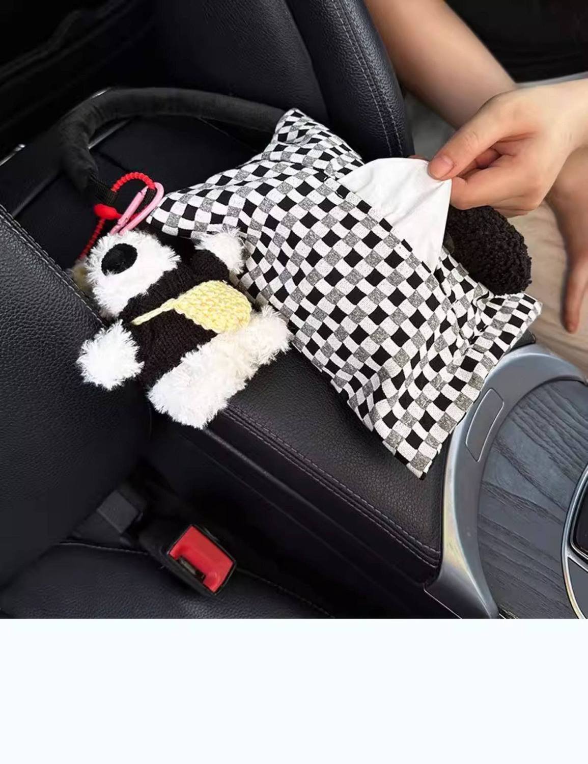 Car Tissue Box, In-Car Tissue Hanging Bag, 2025 New Model, High-End Car Tissue Holder, Beautiful and Cute Doll
