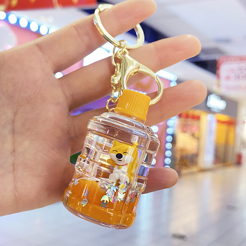 New Soda Bottle Quicksand Creative Pendant Keychain display picture 4