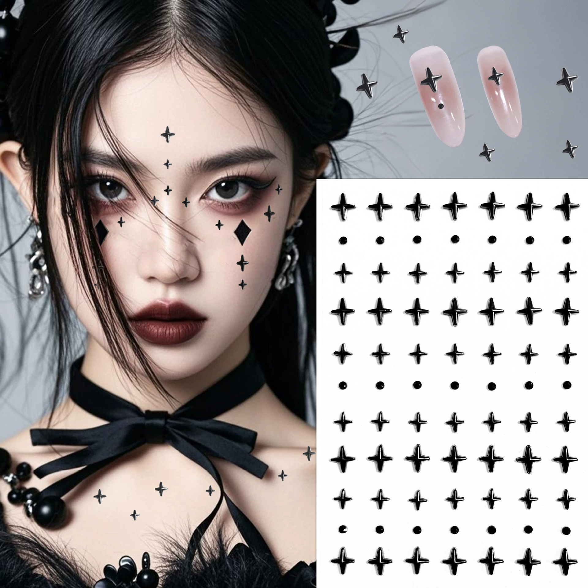 Праздничный Хэллоуин макияж кос stickers с алмазами, поддельные шрамы, татуировки на концерте, наклейки на лицо, аксессуары, горная корень сломанные алмазы, кровь и слезы алмазы