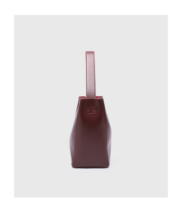 Minimal Bucket Shoulder Bag — side profile