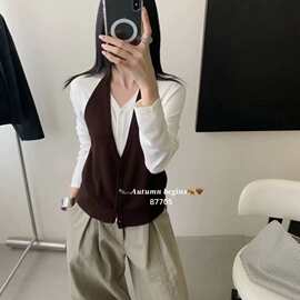 假2件针织衫