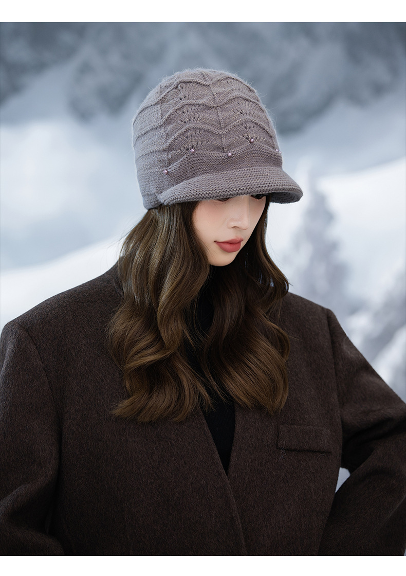 Damen-Bucket-Jacke im koreanischen Stil, vielseitig, perlenbesetzt, dick gestrickt, Herbst-Winter-Mode, lässig, winddicht, warm, hochwertig_voghion.com