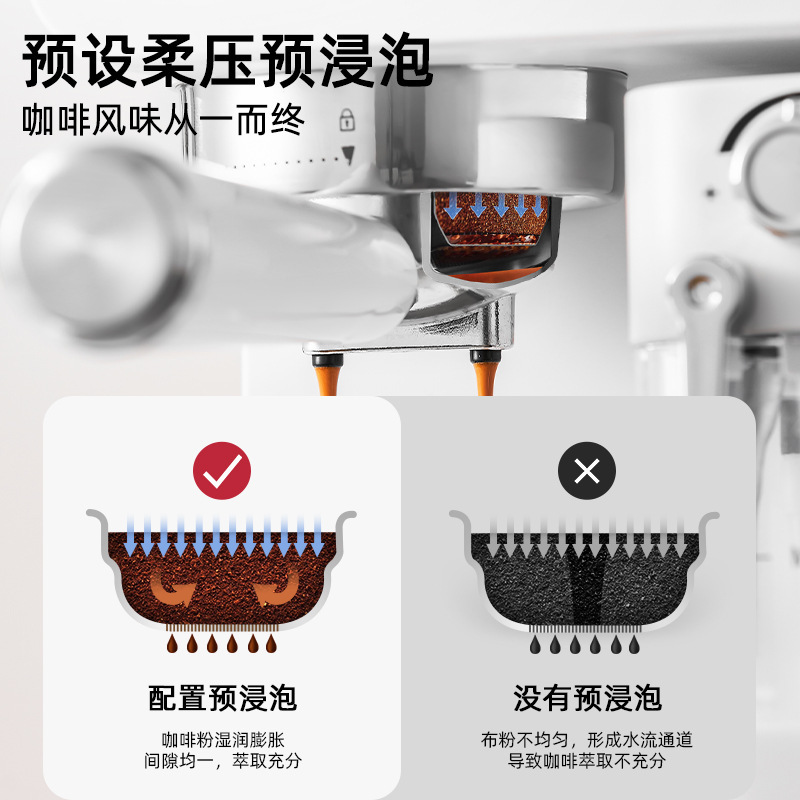 跨境外贸 意式浓缩咖啡机家用高压自动打奶泡智能彩屏一体咖啡机|undefined