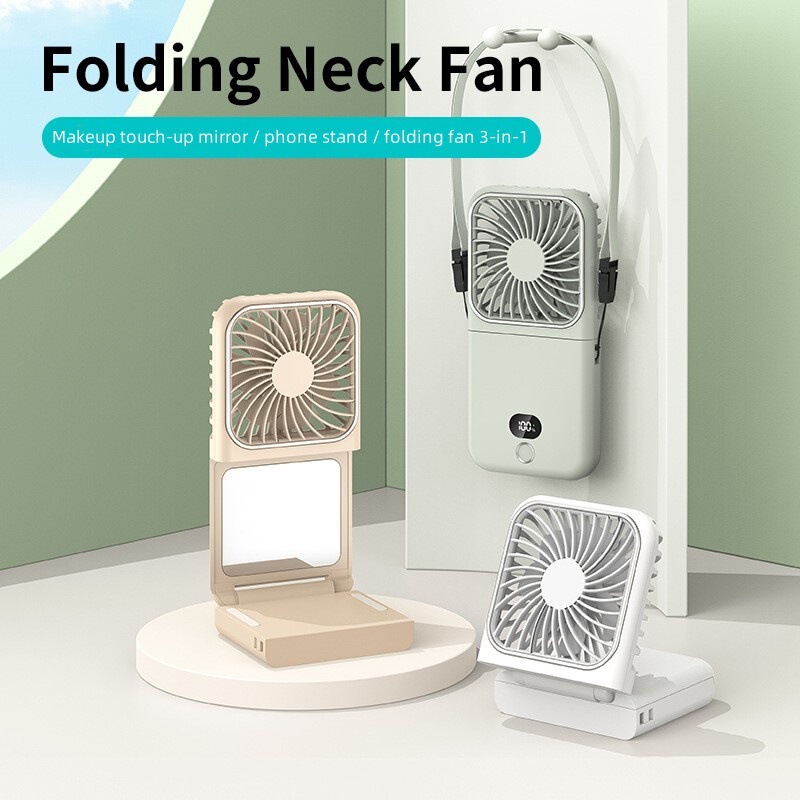 2025 New foldingメイクアップミラーデスクトップモバイルフォンスタンドファン|undefined