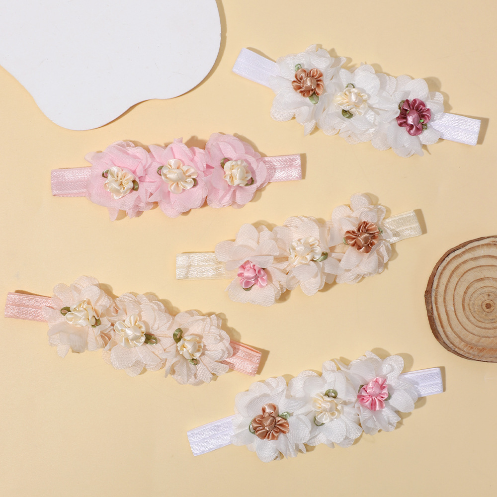 Accessoires de cheveux pour enfants transfrontaliers neufs Bandeau de cheveux en mousseline de soie pour bébé européen et américain Bandeau de cheveux fin pour bébé élastique pour bébé_voghion.com