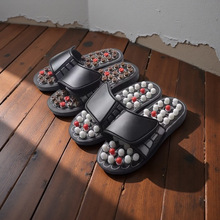 足底穴位凉拖鞋防滑鞋足疗鞋天然鹅卵石按摩拖鞋太极穴位按摩