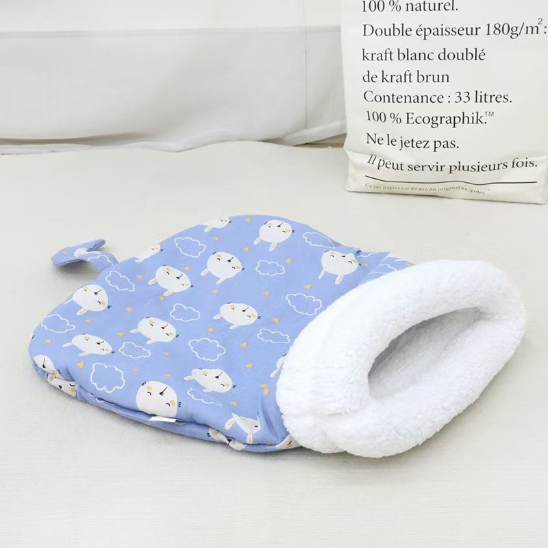 Saco de dormir para mascotas con dibujos cama túnel cálida_voghion.com