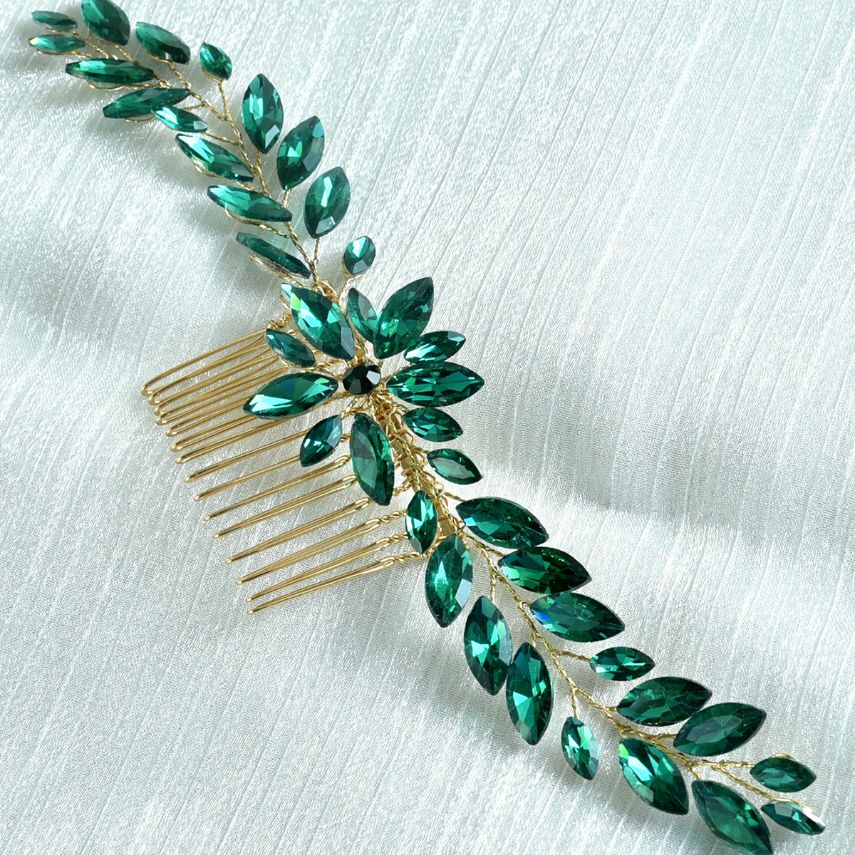 Rhinestone Design Glam, Bridal, Shiny Style Glam Bridal Shiny Geometric Metal Rhinestone Insert Comb