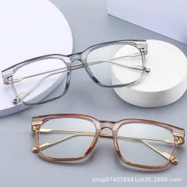 新款黑色近视眼镜框大脸复古文艺男女学生防蓝光眼镜可配近视眼镜