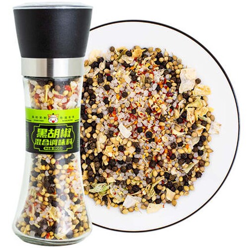 Black pepper compound seasoning lemon garlic freshly ground black pepper fitness meal steak seasoning powder with grinder