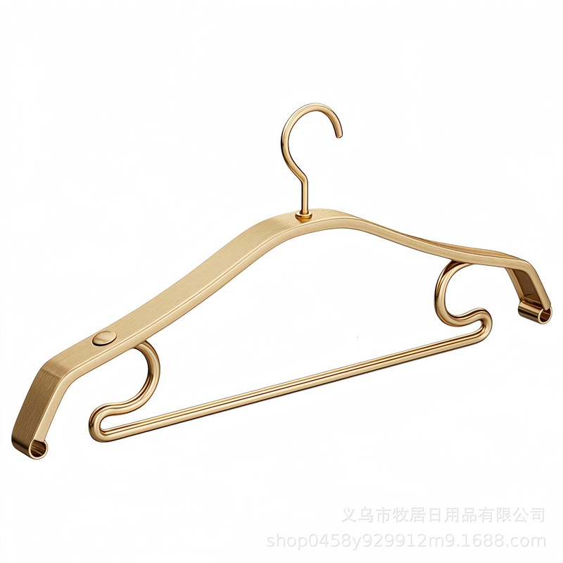铝合金衣架家用加粗加厚金色无痕衣挂衣柜收纳金属晾衣架衣服架子|undefined