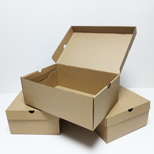 Brown Packing Paper Flip-Top Shoe Box Carton Men's and Women's Sports Shoe Storage Packaging Box Express Delivery Carton Ready for Printing