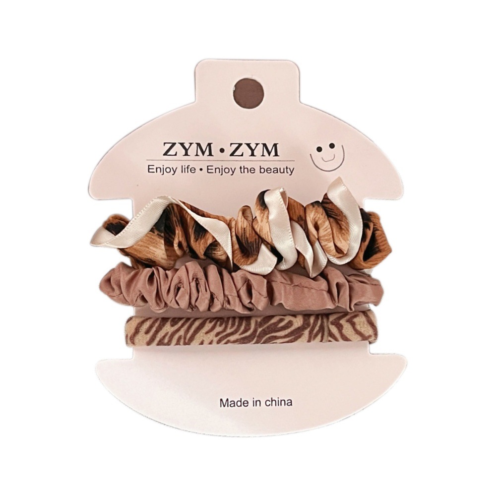 Japón y Corea del Sur de alto valor de toalla de estampado de leopardo 3 piezas conjunto de temperamento de niña simple atado cuerdas para el cabello adornamiento