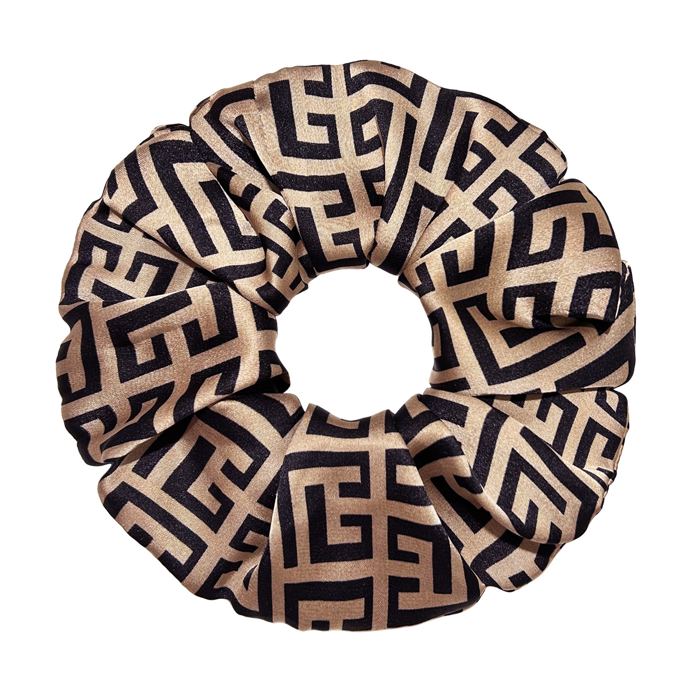 2025新款字母印花缎面女士大肠发圈时尚发饰高品质扎发绳皮筋代发