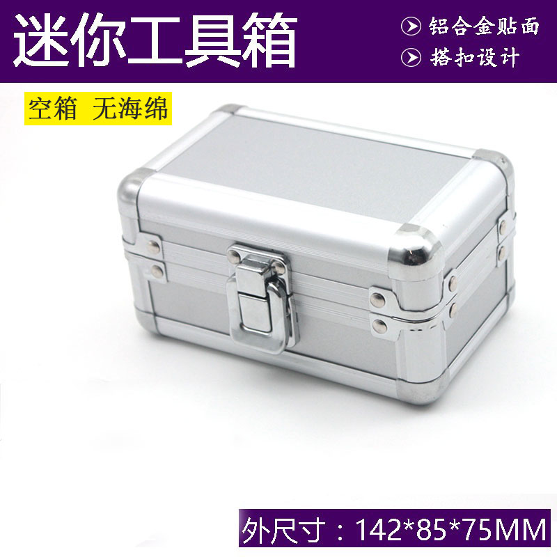 Caja de herramientas de aleación de aluminio, maleta, caja de instrumentos, equipo, caja de archivos, caja de cosméticos, caja de aluminio, caja de herramientas, esponja al por mayor