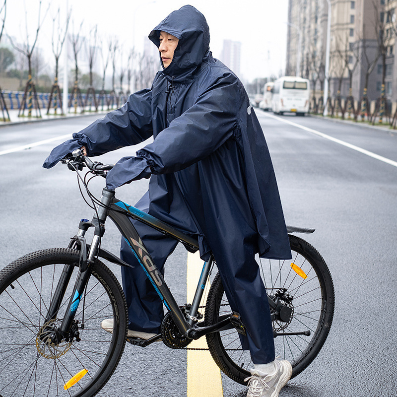 Mountain bike-specific raincoat for students, men and women, long full-body rain poncho for electric bikes, suitable for backpacks Mountain bike-specific raincoat for students, men and women, long full-body rain poncho for electric bikes, suitable for backpacks