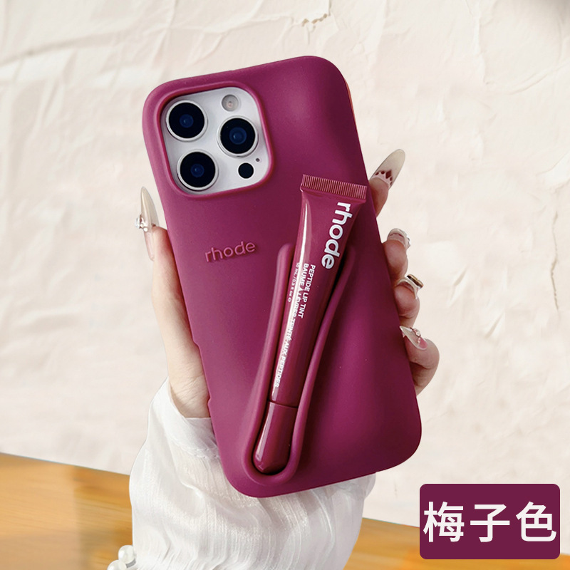 ヘイリーと同じスタイルの収納リップグロス付きスマホケース、Xiaomi Note14対応、シリコン製、日本・韓国風|undefined