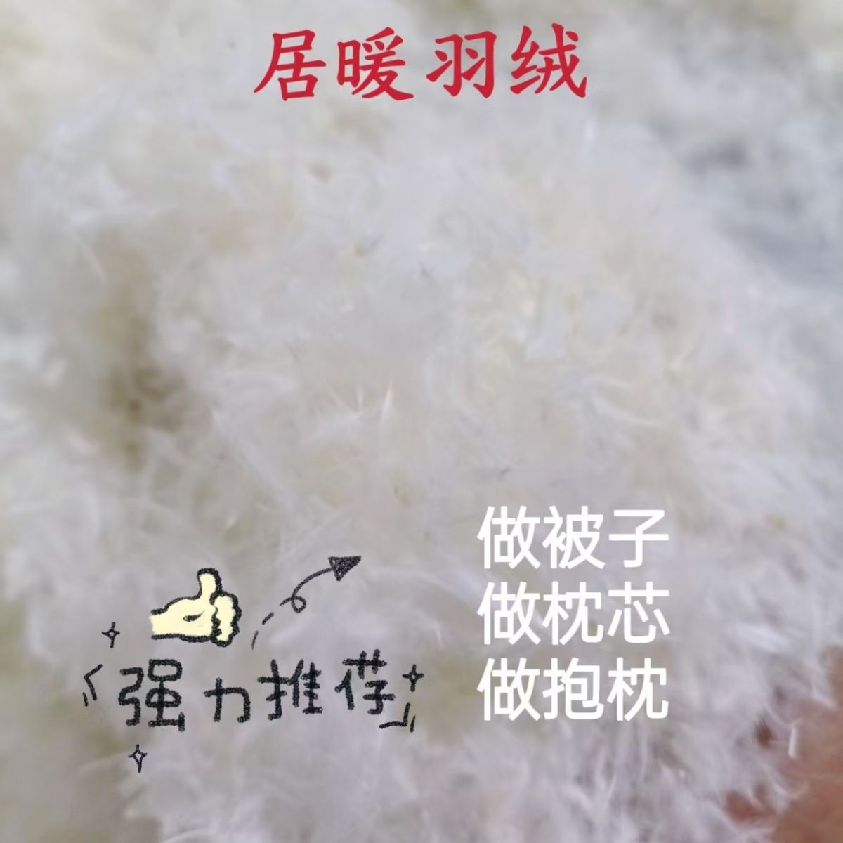 散装白鸭绒羽毛鹅绒枕芯羽绒服羽绒被填充物制枕头羽绒抱枕清仓