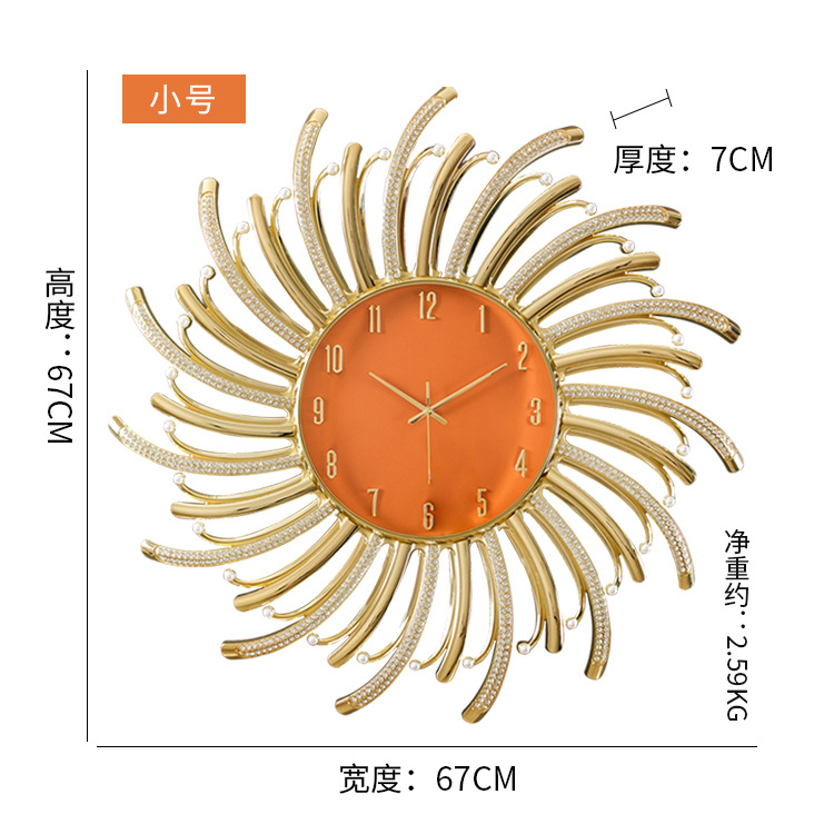 2023 nuevo reloj de lujo ligero moderno reloj de pared rojo neto sala de estar reloj creativo montado en la pared de gama alta Reloj de pared de gama alta elegante