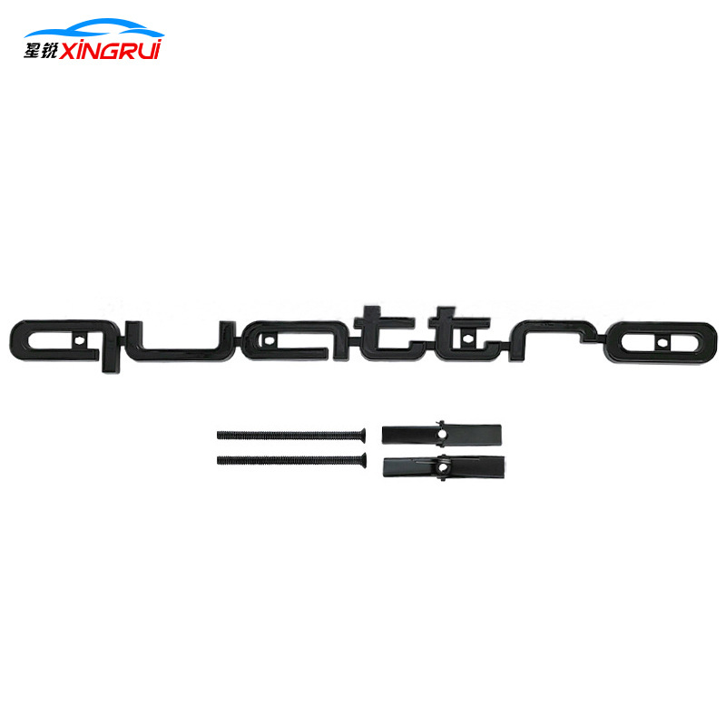 7, Audi Car logo - quattro-all-gloss-black