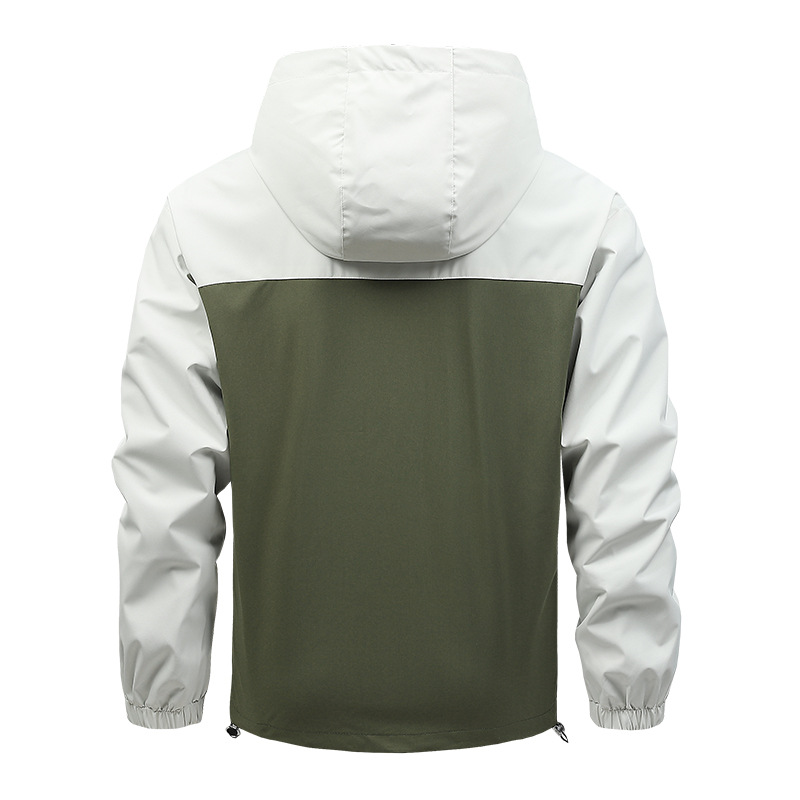 Primavera y otoño para hombres con una sola chaqueta casual de moda chaqueta de moda con capuchón impermeable chaqueta de una sola capa