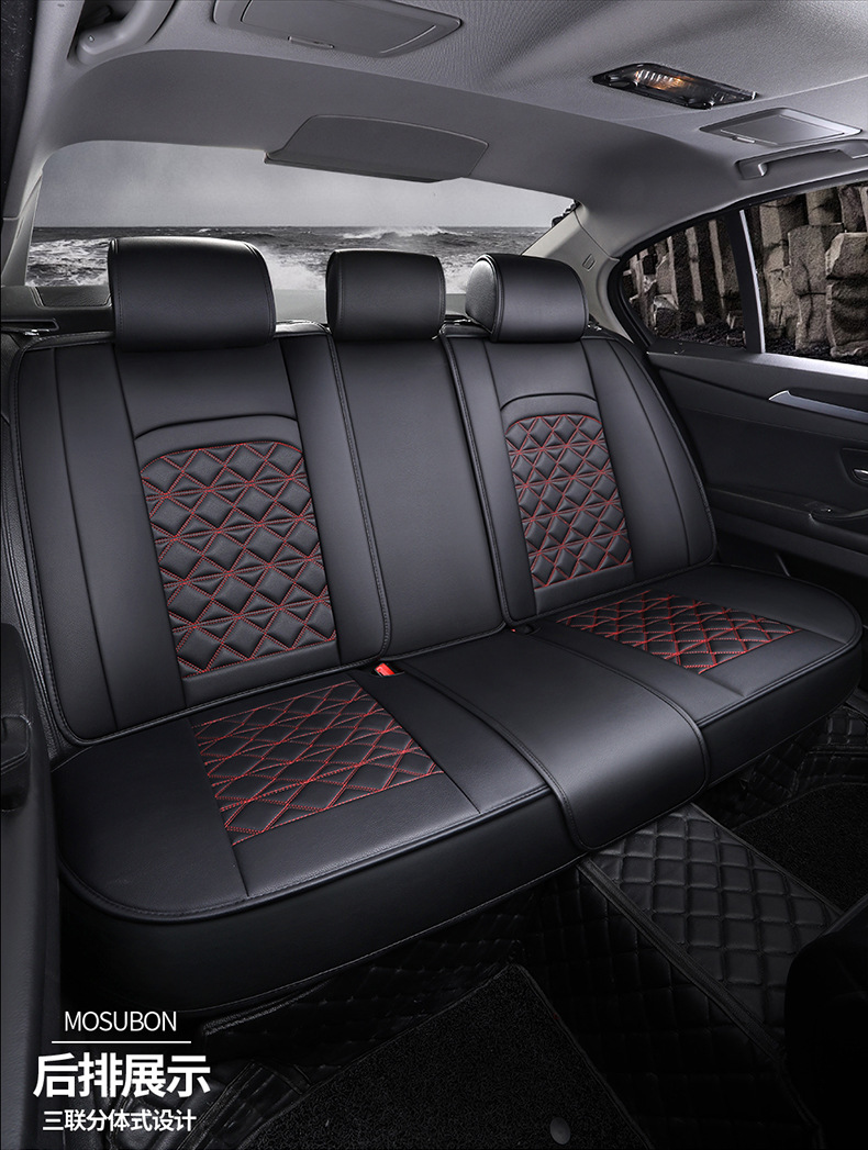 19 New Full Surround Diamond Full Leather Four-Season Universal Car Seat Cushion