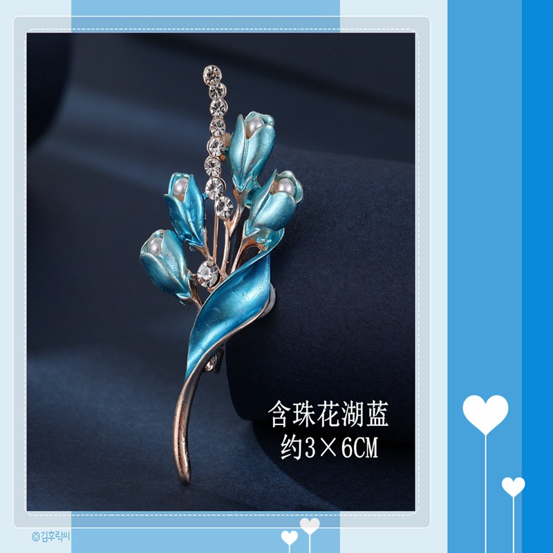 Diamante incrustado flor de cristal broche de aleación con cuentas ramillete de moda elegante perla rhinestone cristal flor broche al por mayor image 10