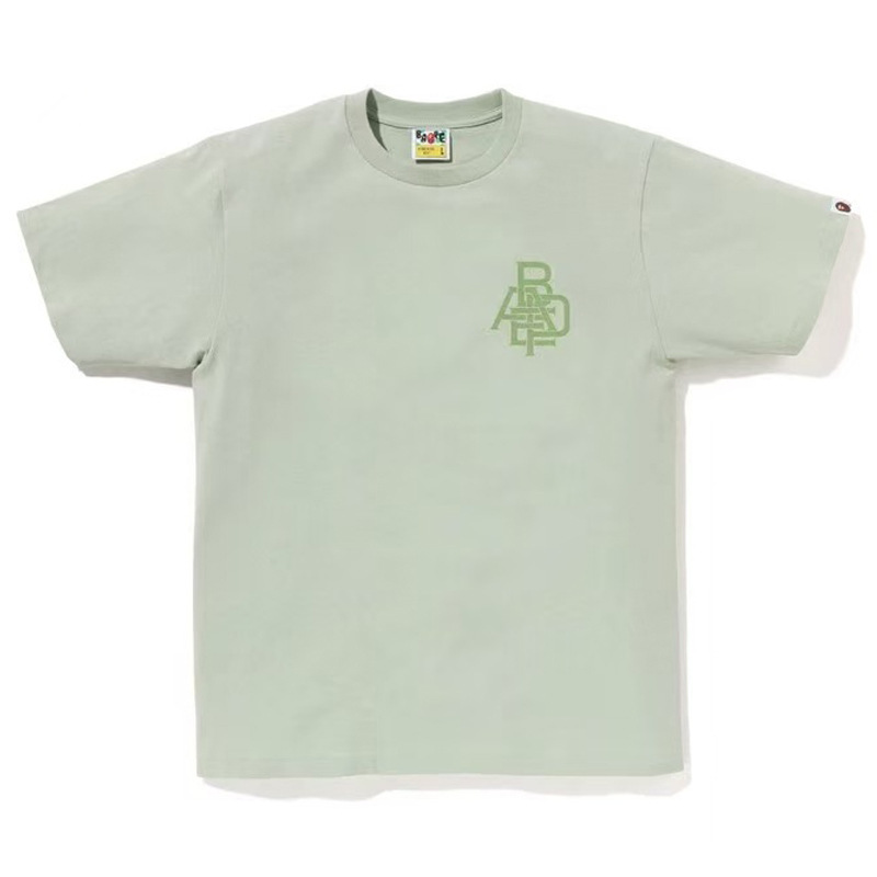 BAPE Check T-shirt University Emblem Green