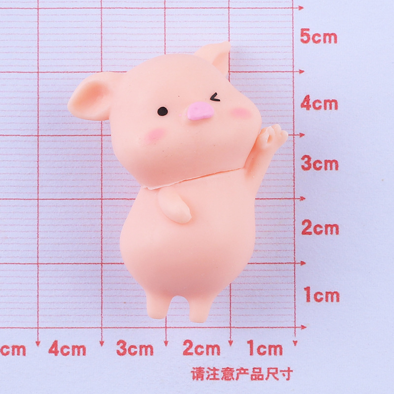 Muñeco de cerdo de leche tridimensional, dibujos animados, hecho a mano, accesorios de joyería DIY, pegamento de crema, resina, materiales para pequeños accesorios, venta al por mayor