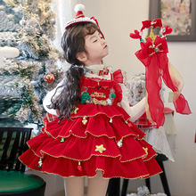 发光圣诞节儿童服装女孩演出洛丽塔蓬蓬裙2025冬季女童公主连衣裙