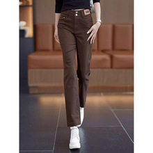 窄版直筒牛仔裤女2025年秋冬季新款高腰时尚休闲哈伦裤小脚烟管裤