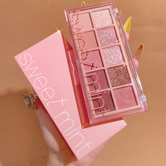 Sweet mint ten-color eyeshadow palette pearlescent matte fine shimmer student party daily affordable milk tea eyeshadow
