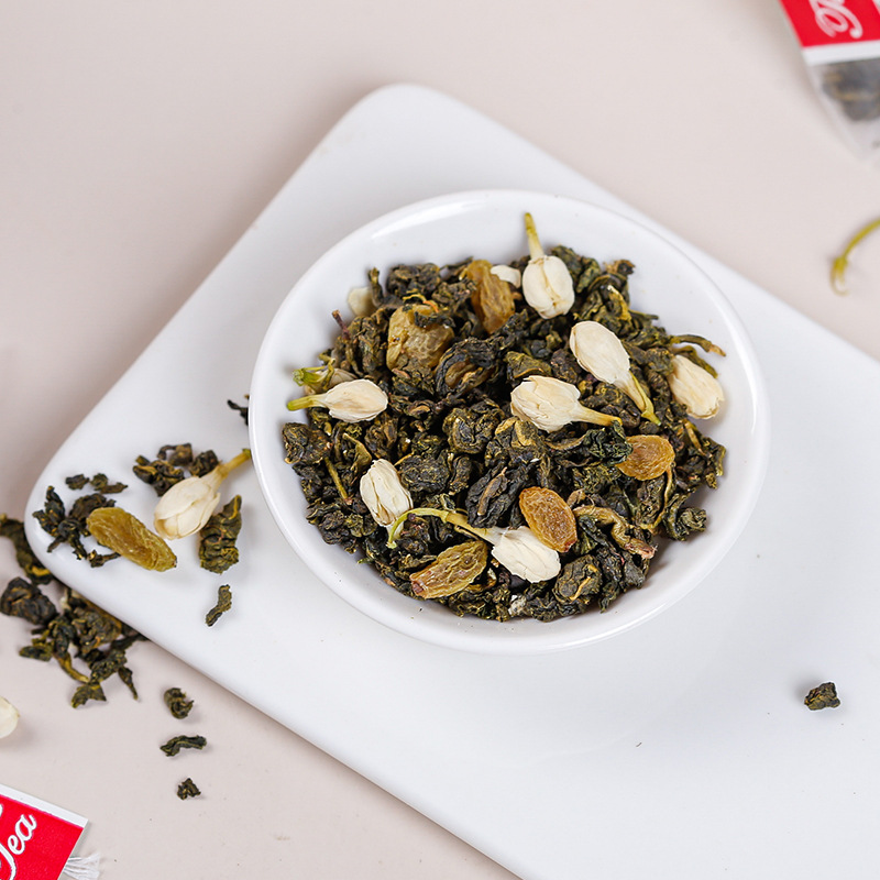 Wholesale grape oolong tea tea bag triangle bag cold brew tea raisin jasmine fruit tea box pack oolong tea 