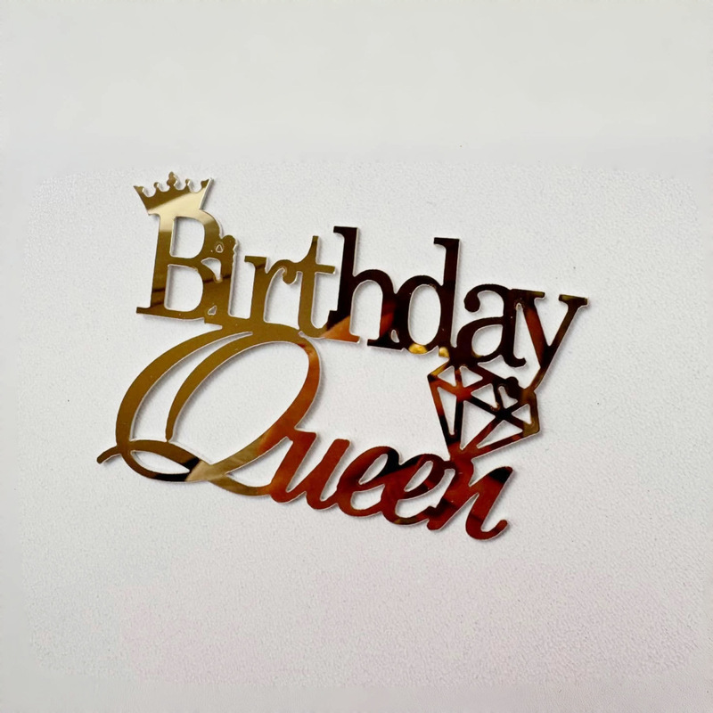 跨境ins风公主生日快乐亚克力蛋糕装饰女士生日女王蛋糕装饰|undefined