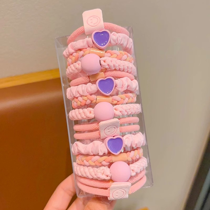 Niñas coloridas de alta elasticidad anillo de cabello para niños no lastimar la cuerda de cabello nueva correa de goma gruesa para niñas cuerdas de cabello de cola de caballo