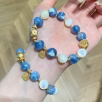 Qiaoen натуральный кианит белый ракушка кристалл браслет кристалл браслет DIY дизайн S925 серебро оптовая продажа SF Direct