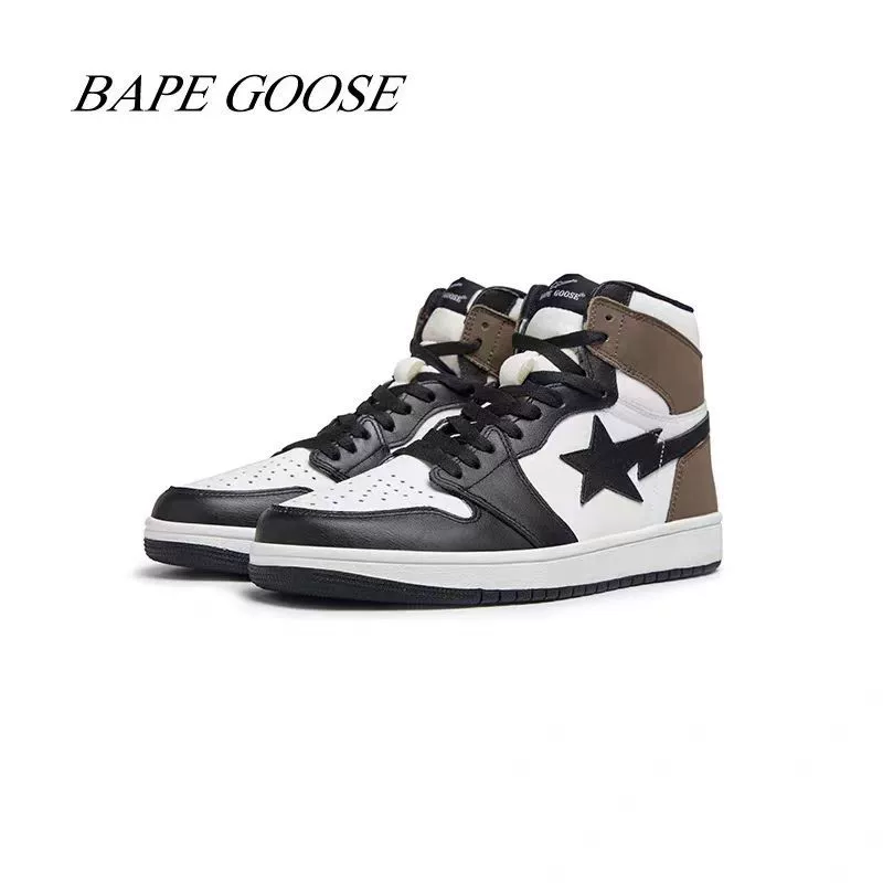 Новые модные кроссовки Bapegoose Dunk High из натуральной кожи, универсальные повседневные кеды для мужчин, для международной торговли