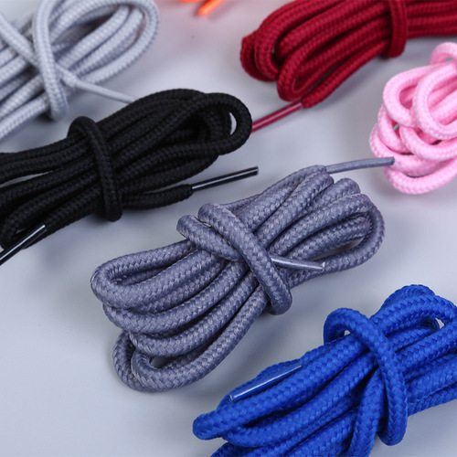 4mm Round Laces Sports Basketball Casual Shoe Laces Educational Children's Toy Geometric Buttons Handmade Threadable Rope